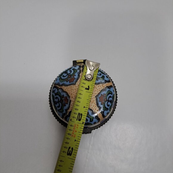 Cloisonne Enamel Collectible Medicine Pill Box Container Multi Colored - Picture 4 of 16